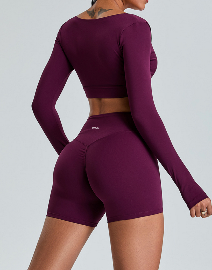 Ensemble Short + Brassière manches longues 💜