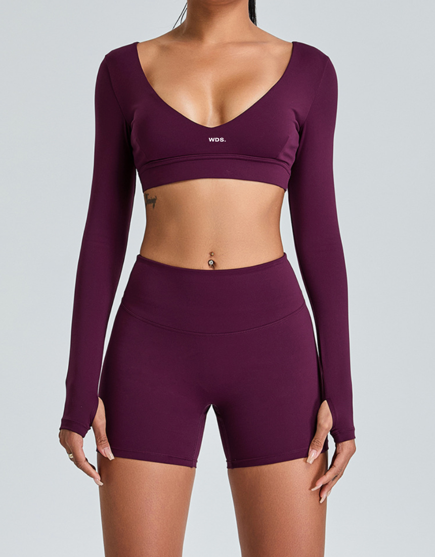 Ensemble Short + Brassière manches longues 💜